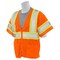 Erb Safety Safety Vest, Contrasting, Mesh, Class 3, S683P, Hi-Viz Orange, 5XL 62149